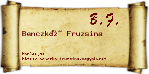 Benczkó Fruzsina névjegykártya